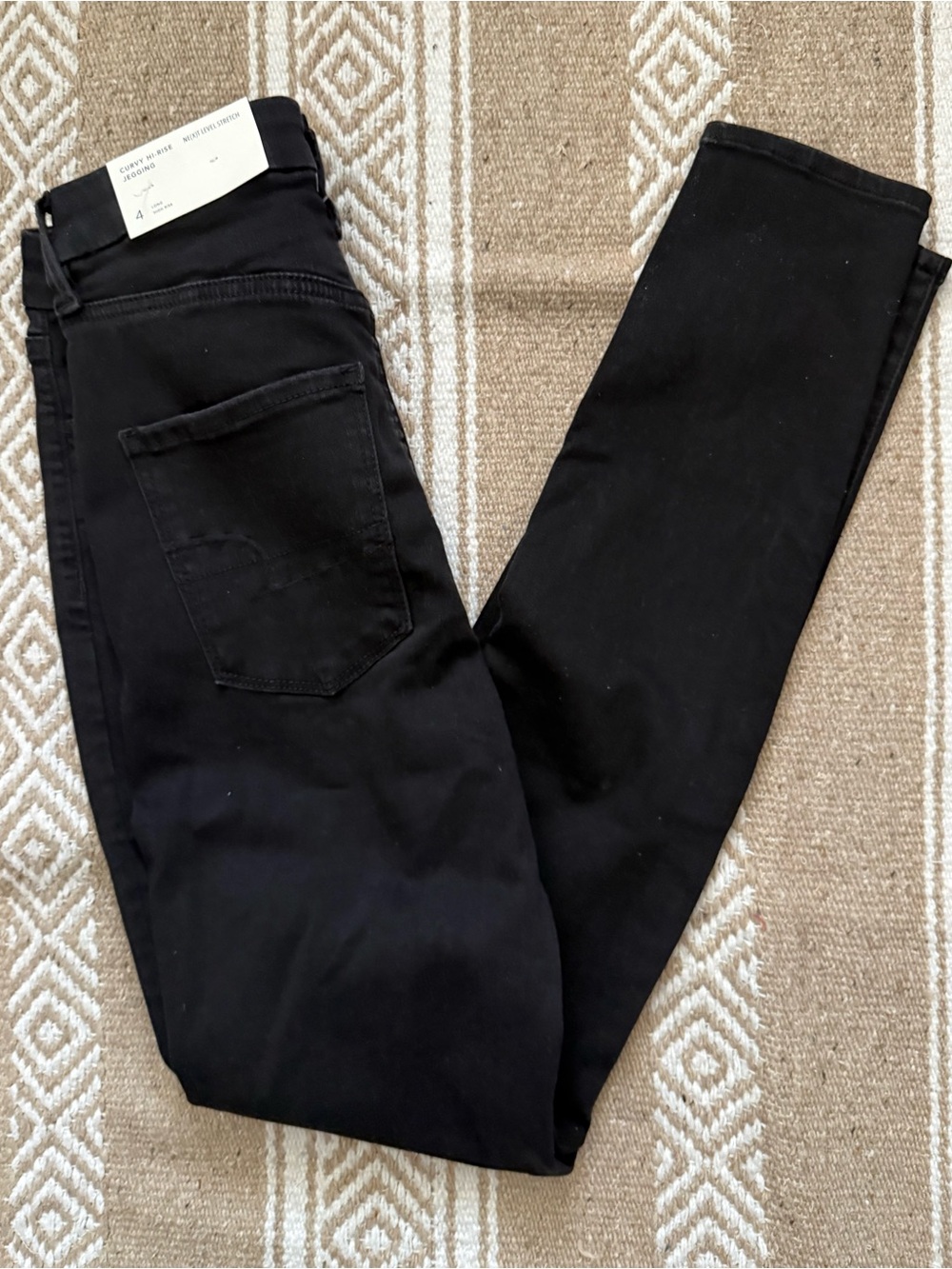 American Eagle Outfitters Black Curvy HiRise Jeggings Stretch Skinny Jeans 4 NWT
